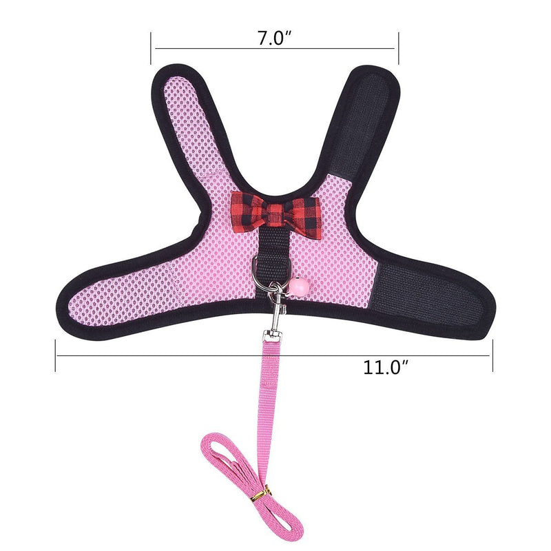 Small Animals Harness and Leash Adjustable Soft Mesh Small Pet Harness with Safe Bell, No Pull Comfort Padded Vest Durable Nylon Harness All Season for Rats,Guinea Pig and Hamster - PawsPlanet Australia
