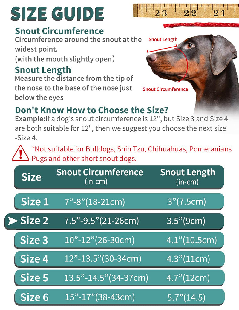 BARKLESS Dog Muzzle, Silicone Basket Muzzle for Small Medium Large Dogs, Soft Cage Muzzle Prevent Biting and Chewing, Allows Drinking Panting, Suitable for German Shepherd Labrador 2 (Snout 7.5-9.5") Black - PawsPlanet Australia