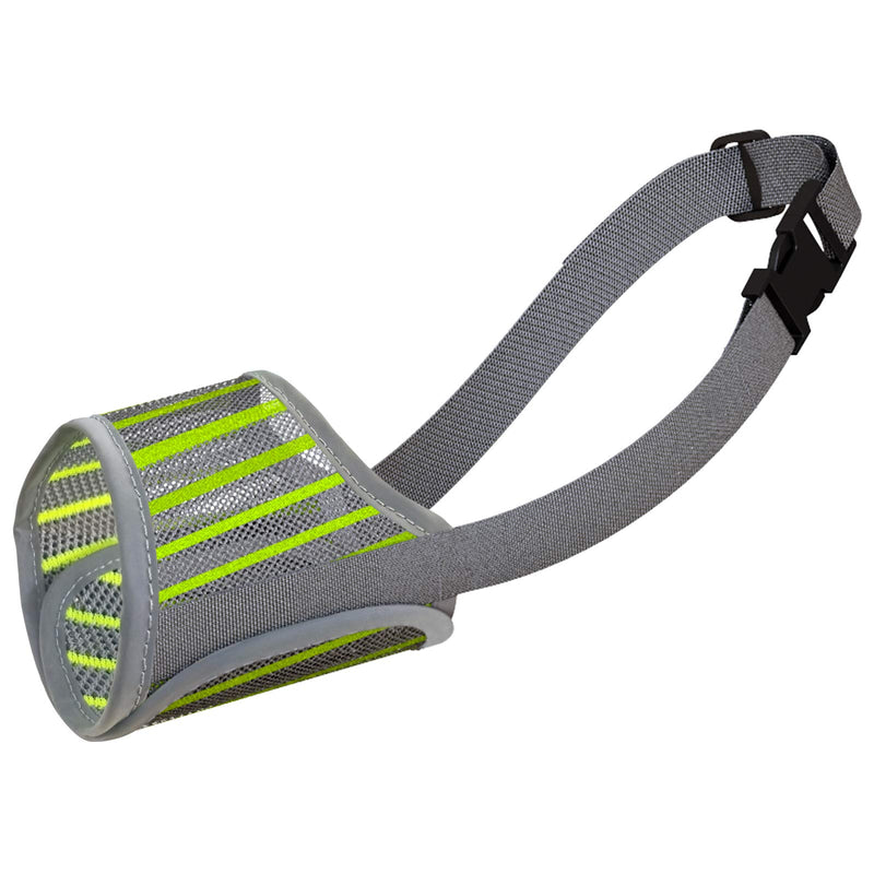 LIMINK Dog Muzzles for Large Dogs Biting Barking Chewing Secure Guard with Reflective Strips Adjustable Buckle Breathable Mesh (Gray) - PawsPlanet Australia