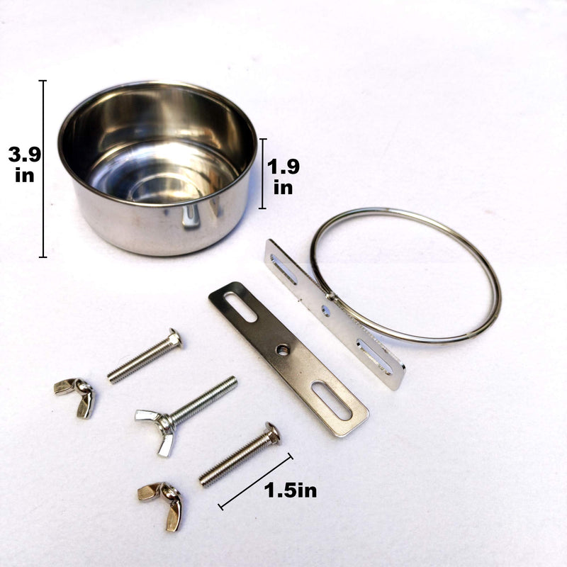 BobbyPet Multi-use Birds Food and Water Feeder No-Tipping Stainless Steel Suit for Birds and Small Animals. (2 Pack) - PawsPlanet Australia