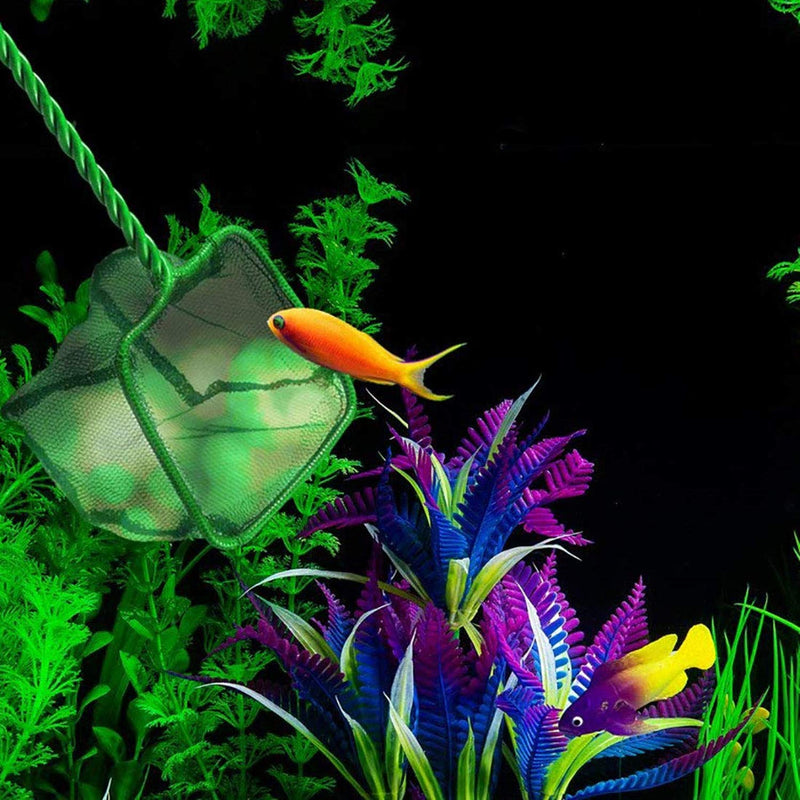 XMHF 3pcs 6" Wide Spiral Handle Metal Frame Fish Tank Nylon Fish Catch Net Aquarium Wire Nylon Mesh Fish Quick Catch Landing Net Green - PawsPlanet Australia