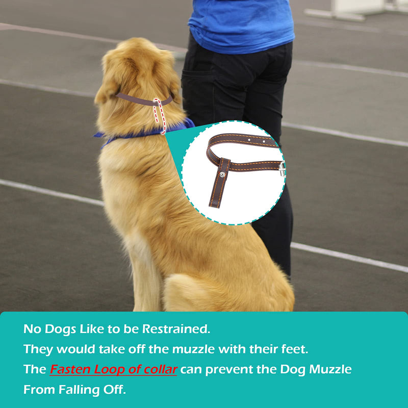 soysen Dog Muzzle Leather Anti Biting Barking and Chewing, Breathable and Adjustable, Allows Drinking and Eating, Used with Collars, Suitable for Small, Medium, and Large Dogs S - PawsPlanet Australia