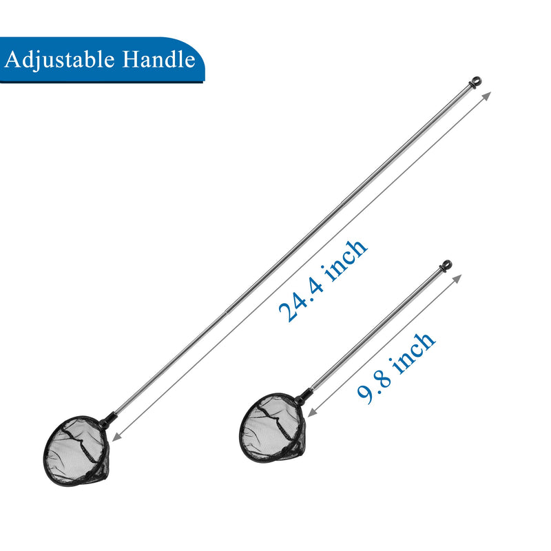 Mogoko Fine Mesh Telescopic Aquarium Fish Net with Extendable Long Handle for Fish Tank Small - PawsPlanet Australia