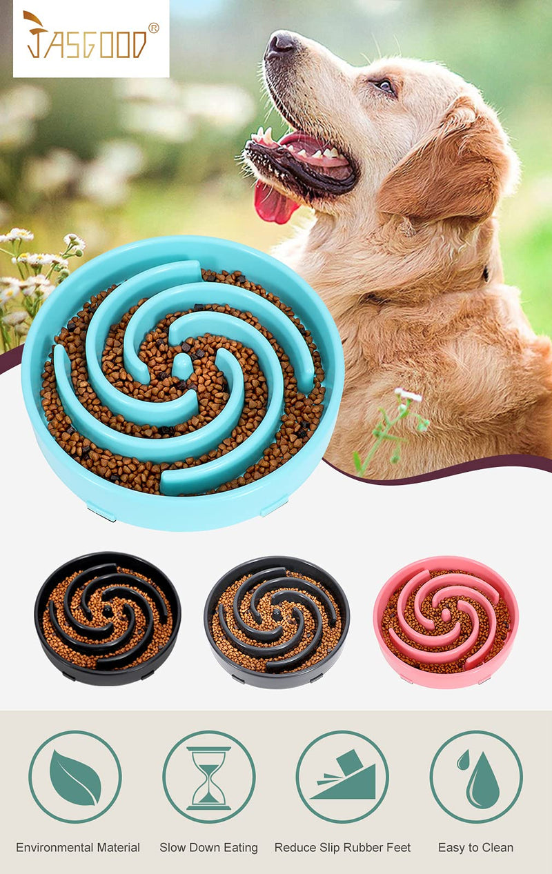 JASGOOD Slow Feeder Dogs Bowl for Large Dogs,Anti-Gulping Pet Slower Food Feeding Bowls Stop Bloat,Preventing Choking Healthy Design Dogs Bowl A-Sky Blue - PawsPlanet Australia