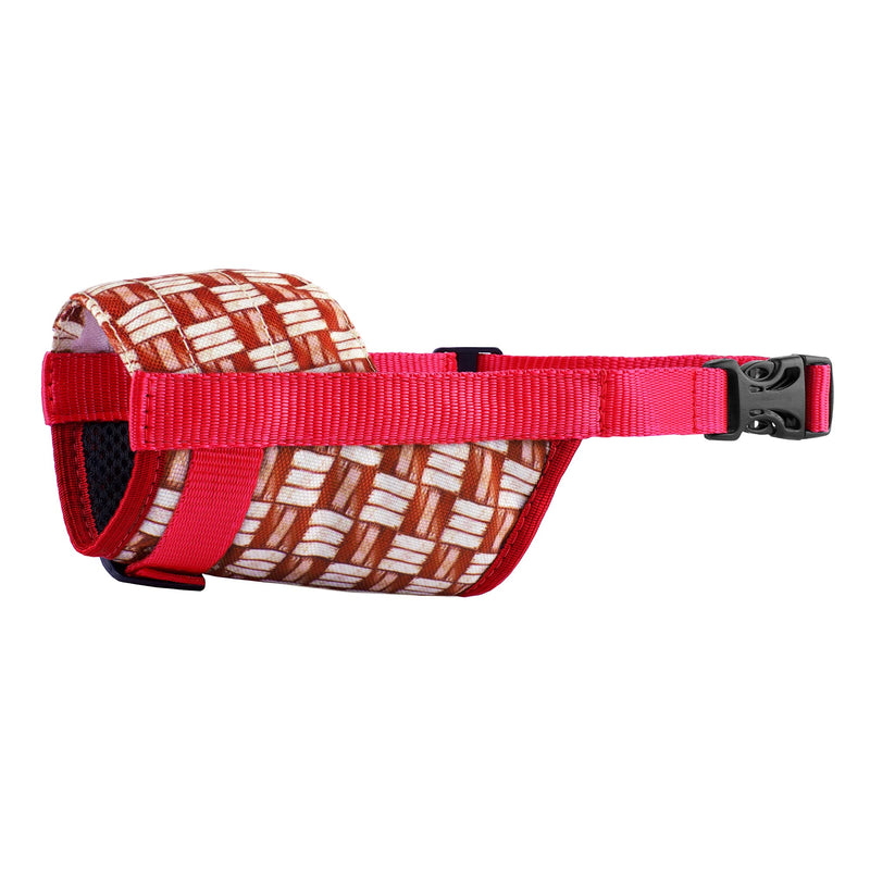 Murom Dog Muzzle Adjustable Nylon Soft Print Mouth Cover Design Pattern Anti Biting Barking Pet Muzzles Small Medium Large Brickwork S - PawsPlanet Australia