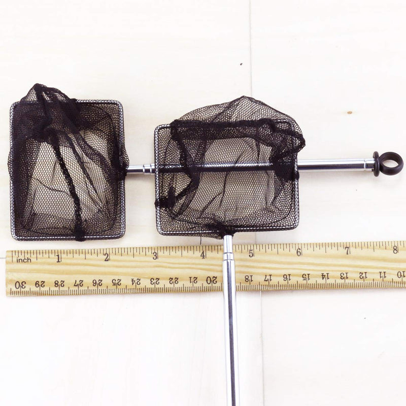 YG_Oline 2 Pack 3 inch Small Fishing Nets with Stainless Steel Telescopic Handle(Extendable 8-17.7 inch Long), Fish Tank Fishing and Cleaning Tool - PawsPlanet Australia