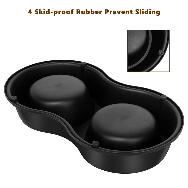 Dog Bowls Double Stainless Steel Dog Water and Food Bowls with Non-Slip Resin Station, Pet Feeder Bowls for Puppy Medium Dogs Cats - PawsPlanet Australia