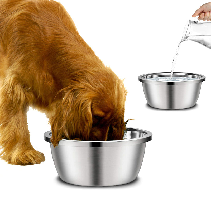 Stainless Steel Large Dog Bowl, 176oz High Capacity Dog Food Bowls for Large Dogs (2 Pack) 116oz - PawsPlanet Australia
