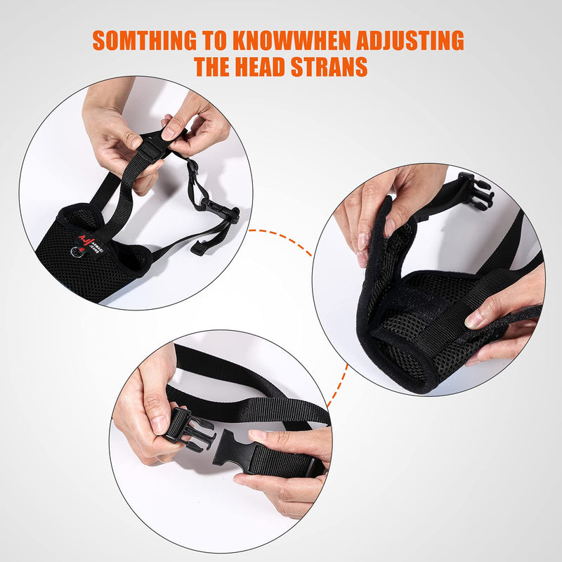 Mengbei tribe Dog Muzzle for Small Medium Large Dogs,Prevent Biting Barking Soft Muzzle for Dogs,Nylon Mesh Dog Muzzle Adjustable Loop Muzzle Anti-Dropping Black - PawsPlanet Australia