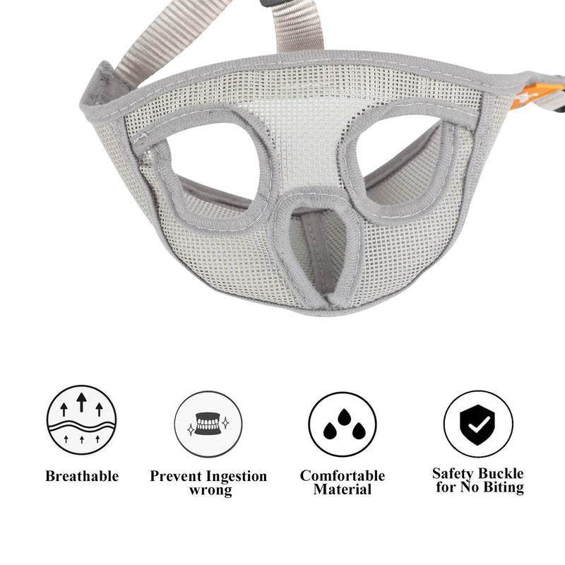 wintchuk Short Snout Dog Muzzle Bulldog Muzzle, Stop Dog for Biting Barking Chewing, Adjustable S Grey - PawsPlanet Australia
