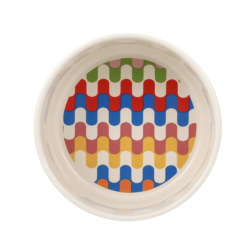 Now House for Pets by Jonathan Adler Duo Dog Bowl, Cute Ceramic Dog Food Bowl from Now House by Jonathan Adler for Water or Food, Available in Multiple Sizes Small Bargello - PawsPlanet Australia