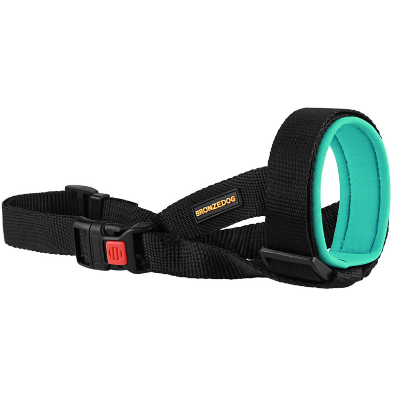 BRONZEDOG Soft Padded Dog Muzzle Adjustable Neoprene Comfort Bitting Chewing Pet Muzzles for Small Medium Large Dogs Puppy (Large, Snout Strap 9"-12", Mint Green) - PawsPlanet Australia