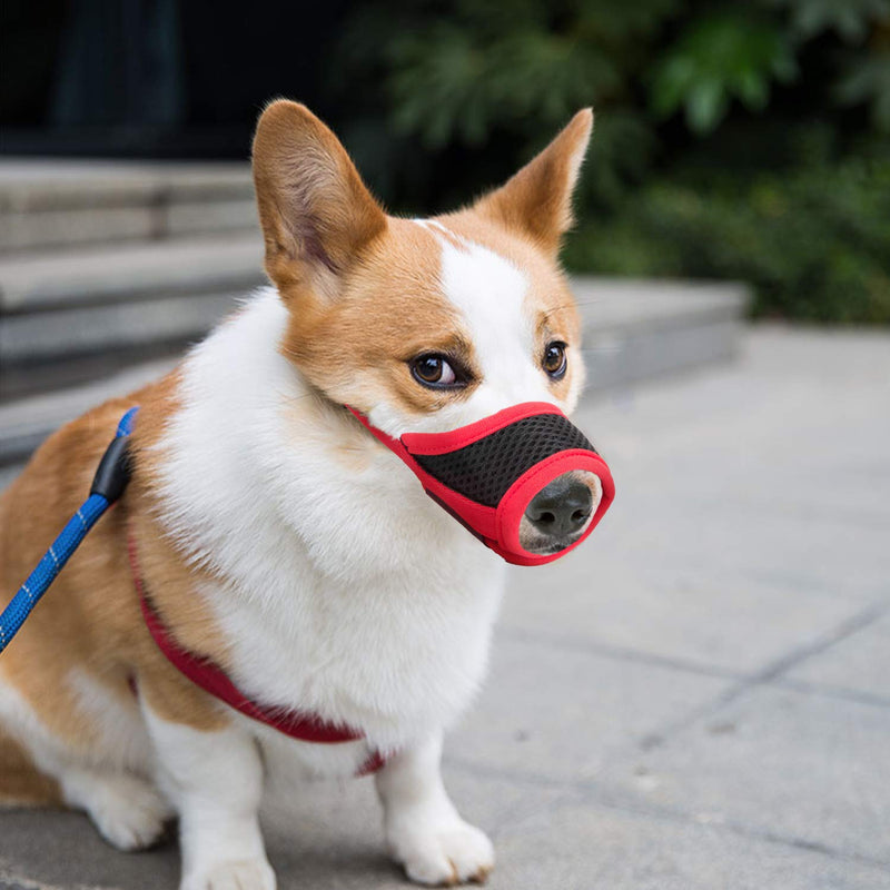 IREENUO Dog Muzzle to Prevent Biting Barking and Chewing with Adjustable Loop Breathable Mesh Soft Fabric XL (Pack of 1) Red - PawsPlanet Australia