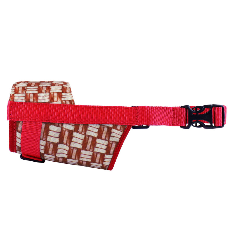 Murom Dog Muzzle Adjustable Nylon Soft Print Mouth Cover Design Pattern Anti Biting Barking Pet Muzzles Small Medium Large Brickwork S - PawsPlanet Australia