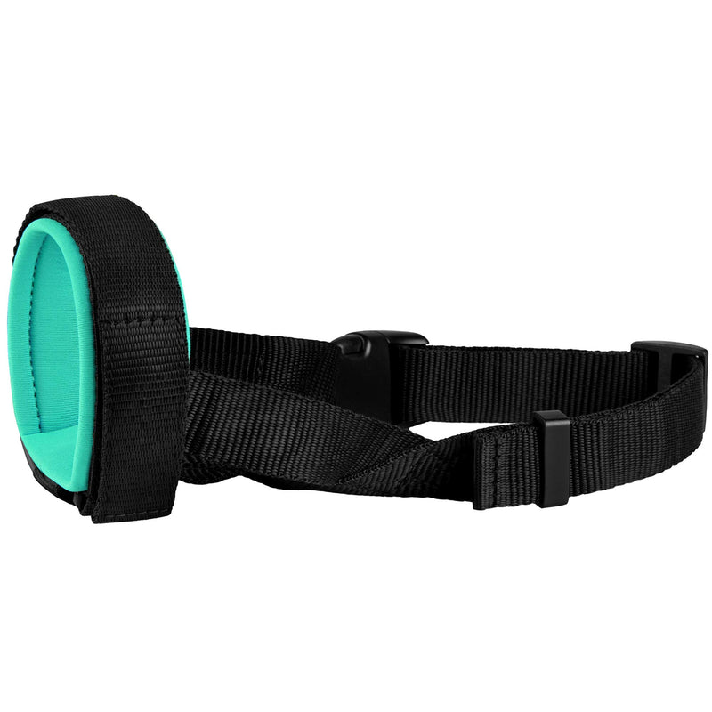 BRONZEDOG Soft Padded Dog Muzzle Adjustable Neoprene Comfort Bitting Chewing Pet Muzzles for Small Medium Large Dogs Puppy (Large, Snout Strap 9"-12", Mint Green) - PawsPlanet Australia