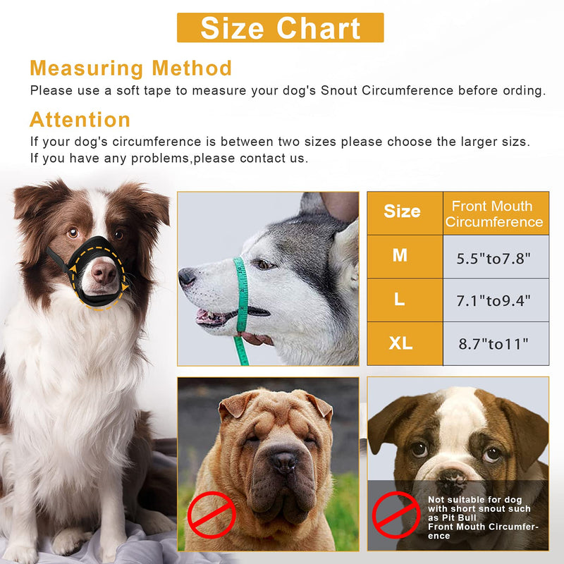 FAYOGOO Dog Muzzle for Small Medium Large Dogs, Dog Muzzles for Biting Barking and Chewing Puppy Muzzle Nylon Soft Mesh Breathable Adjustable Loop Muzzle Anti-Dropping Black - PawsPlanet Australia