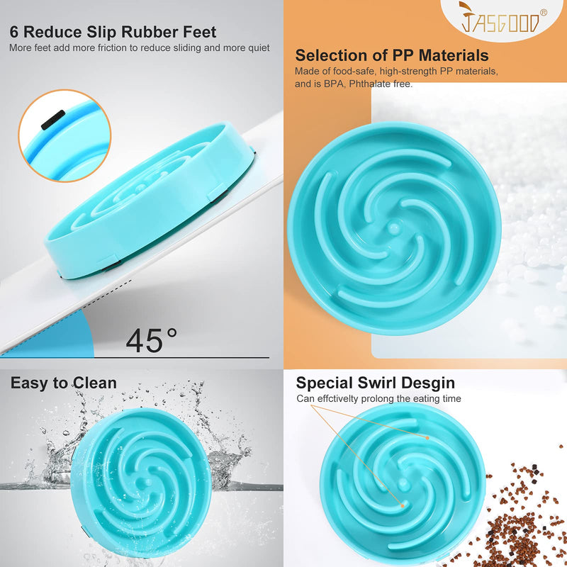 JASGOOD Slow Feeder Dogs Bowl for Large Dogs,Anti-Gulping Pet Slower Food Feeding Bowls Stop Bloat,Preventing Choking Healthy Design Dogs Bowl A-Sky Blue - PawsPlanet Australia