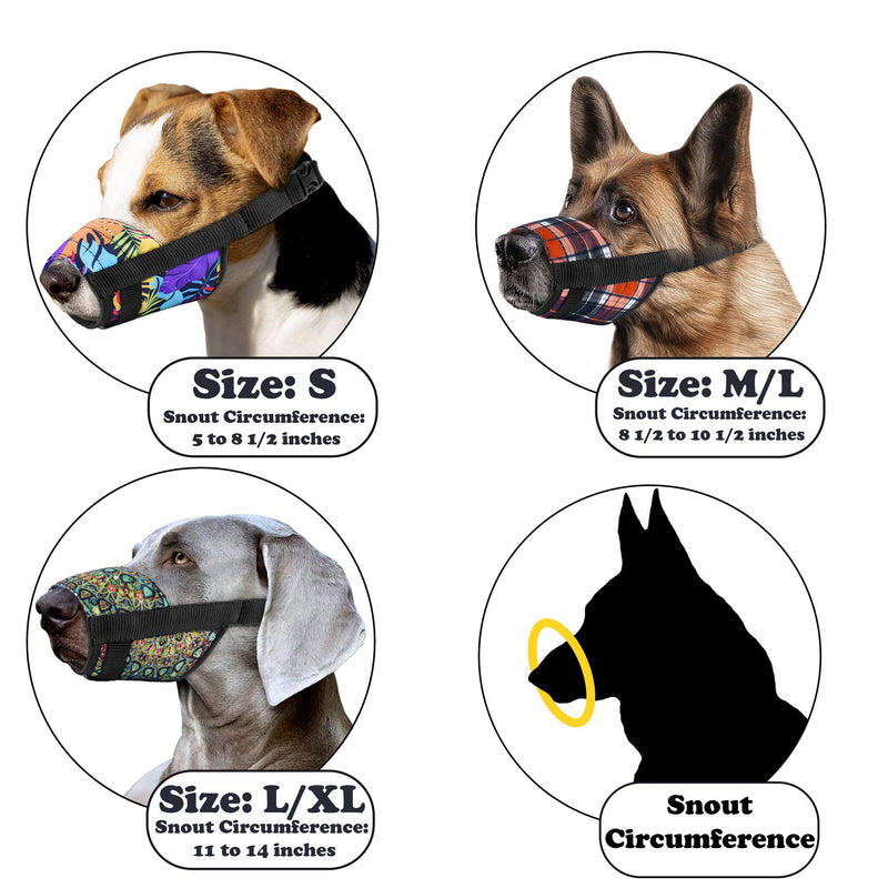 Murom Print Dog Muzzle for Small Medium Large Dogs Puppy Pattern Adjustable Pet Muzzles Anti Barking Biting Mouth Cover Mandala S - PawsPlanet Australia