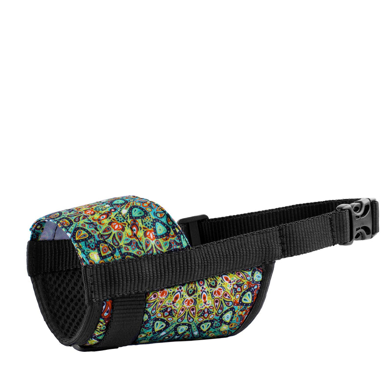 Murom Print Dog Muzzle for Small Medium Large Dogs Puppy Pattern Adjustable Pet Muzzles Anti Barking Biting Mouth Cover Mandala S - PawsPlanet Australia
