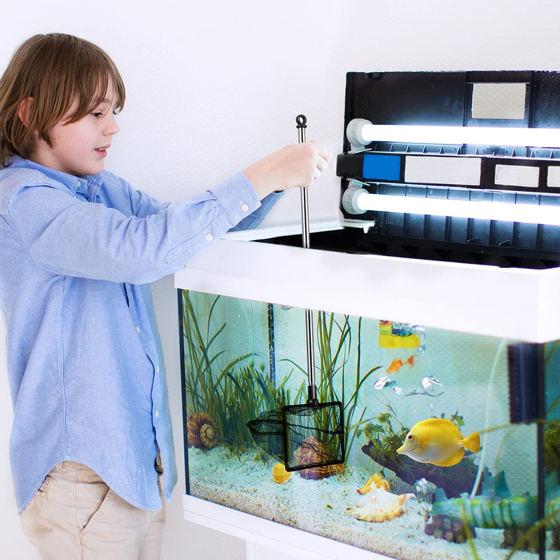 2 Pieces Mesh Fish Tank Net Aquarium Fish Net 4 Inch and 6 Inch Stainless Steel Fish Net with Extendable 12.5-27.5 Inch Long Handle Fish Catch Nets Fish Tank Aquarium Accessories - PawsPlanet Australia