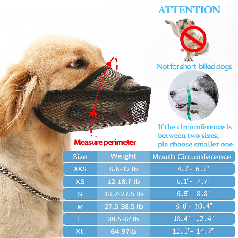 catadog Drinkable Dog Muzzle with Adjustable Collar for Small/Medium/Large Pets, Breathable Nylon Soft Dog Muzzles for Anti-Listlessness Biting Barking Licking XS Black - PawsPlanet Australia