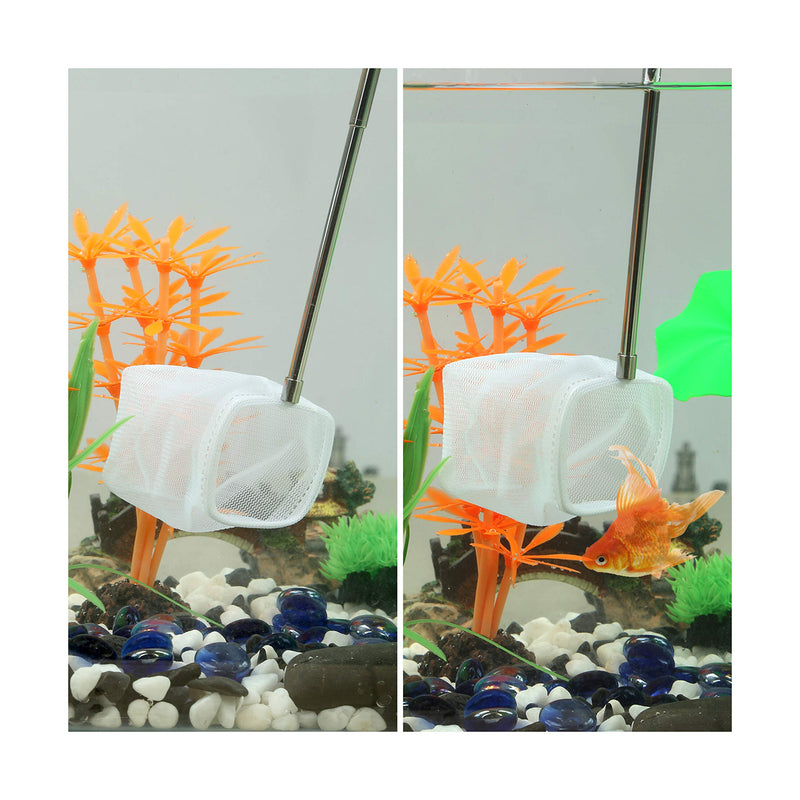 Carefree Fish Aquarium Stainless Steel Small Fishing Net, Extendable Handle Shrimp Net, Soft Light Tiny Net, Fish Tank Cleaner Long Handle(Please Note The Size of The Product) Black1 square - PawsPlanet Australia