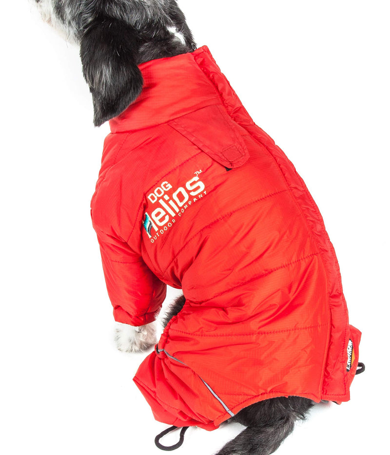 DogHelios Thunder-crackle Full-Body Waded-Plush Adjustable and 3M Reflective Pet Dog Coat Jacket, Grenadine Red, MD M - PawsPlanet Australia