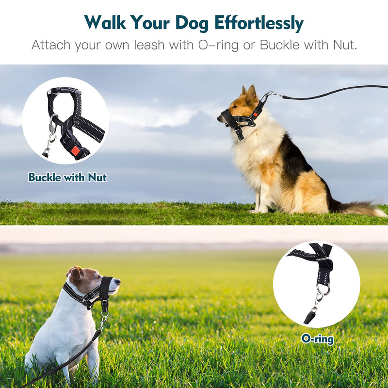 Lewondr Muzzle Guard for Dogs, Breathable Snout Cover Dog Muzzle for Large Dogs Comfort Fit Mouth Cover with Soft Padding & Adjustable Loop Stop Biting Barking Unwanted Chewing, Black - PawsPlanet Australia