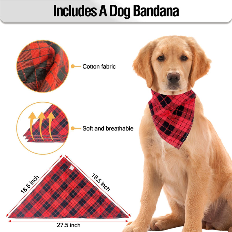 HOHOMETIC Dog Muzzle, German Shepherd Metal Wire Basket Muzzle for Large Dogs Breeds, Prevents Biting Barking and Chewing, with Adjustable Soft Leather Straps and Dog Bandana - PawsPlanet Australia