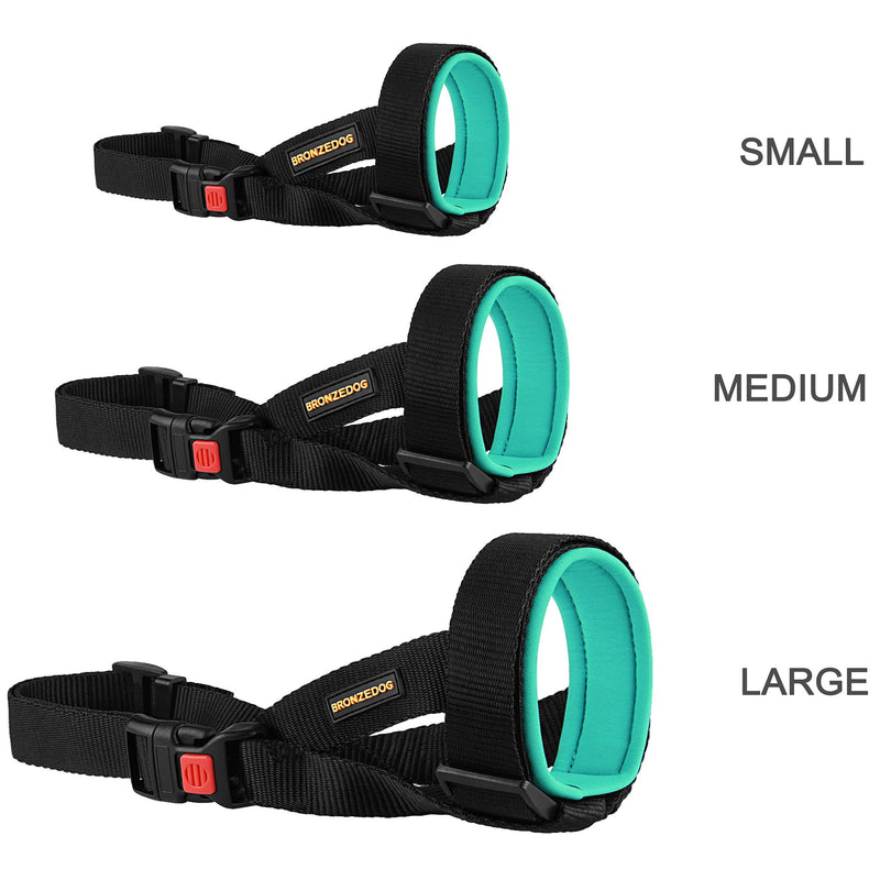 BRONZEDOG Soft Padded Dog Muzzle Adjustable Neoprene Comfort Bitting Chewing Pet Muzzles for Small Medium Large Dogs Puppy (Large, Snout Strap 9"-12", Mint Green) - PawsPlanet Australia