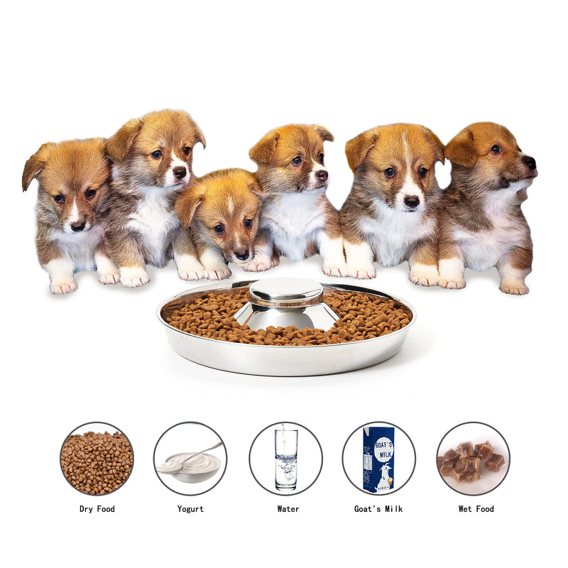 Thankspaw Stainless Steel Puppy Bowls, Set of 2 Puppy Feeder, Dog Food and Water Bowl, Food Feeding Weaning for Small Medium Large Dogs, Pets, S S-4¼ cups/34oz - PawsPlanet Australia