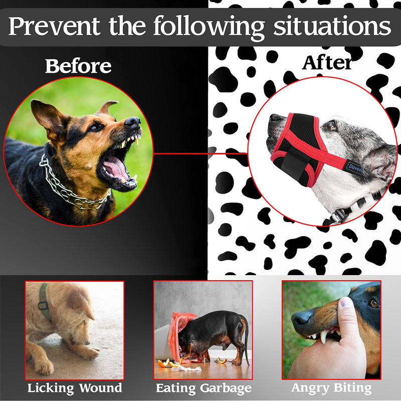 Dovesto Dog Muzzles, Soft Small Medium Large and Extra Large Dog Muzzle Adjustable Mesh Mouth Guard Prevent Biting Barking Chewing, Best Breathable Anti Bark Puppy Mask, Nylon Grooming Mussels Black - PawsPlanet Australia