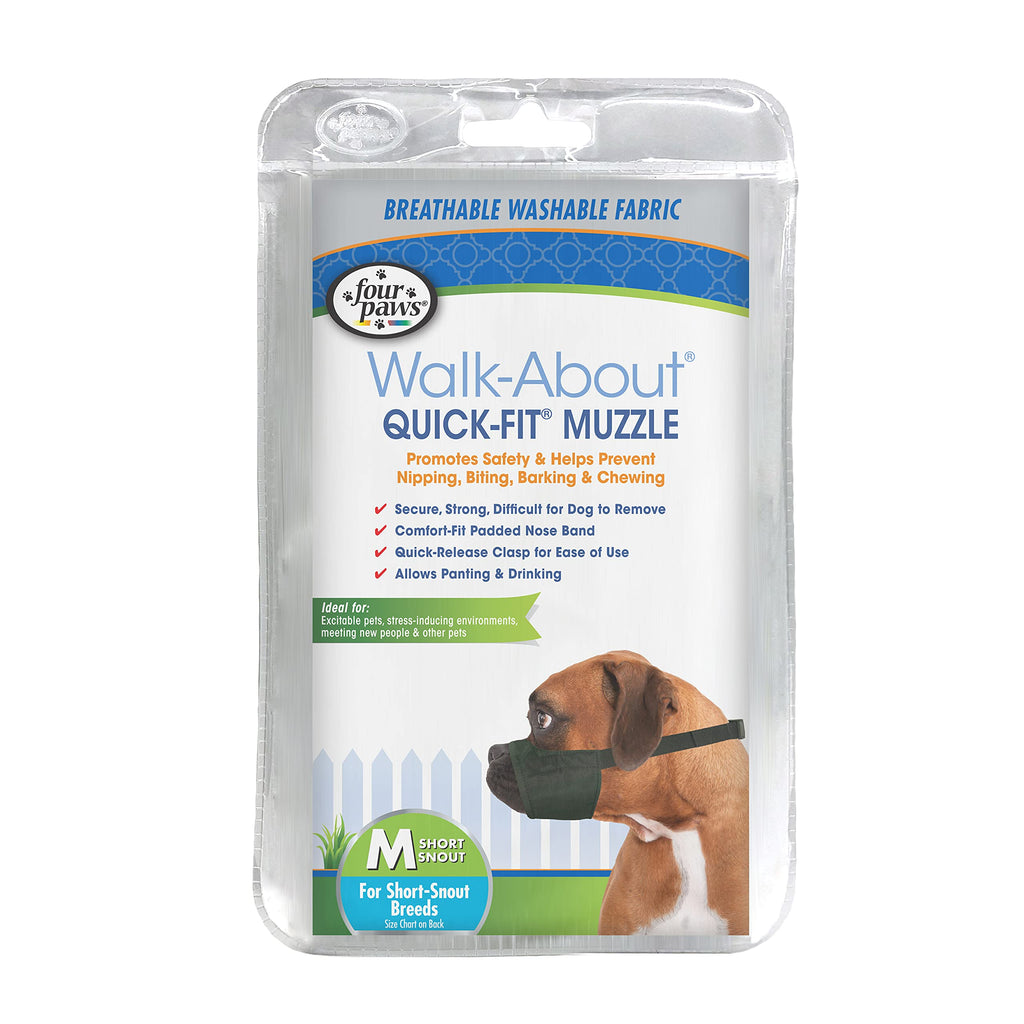 Four Paws Quick Fit Dog Muzzle, Black 3 - Medium Short Snout - PawsPlanet Australia