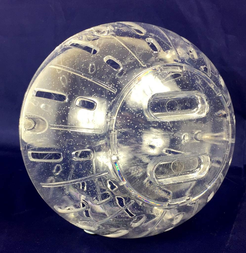 Global Pets Hamster Ball With Sparkle, 7" Hamster Disco Ball with Screw Fit Design (Clear) Clear - PawsPlanet Australia