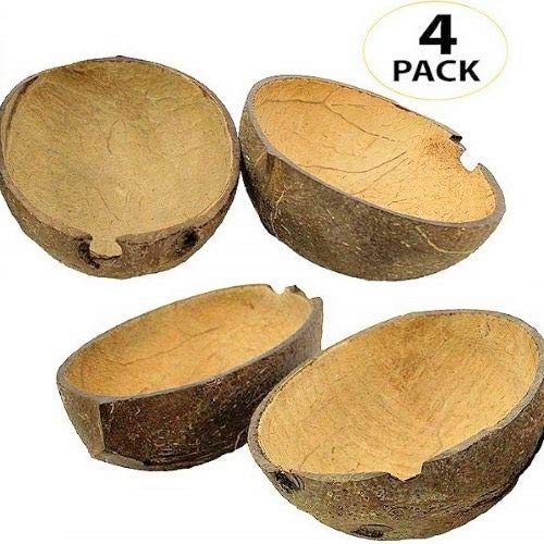 [Australia] - Bonka Bird Toys 4 Small All Natural 1/2 Shell Coconuts Bird Parrot Toy Uncolored 