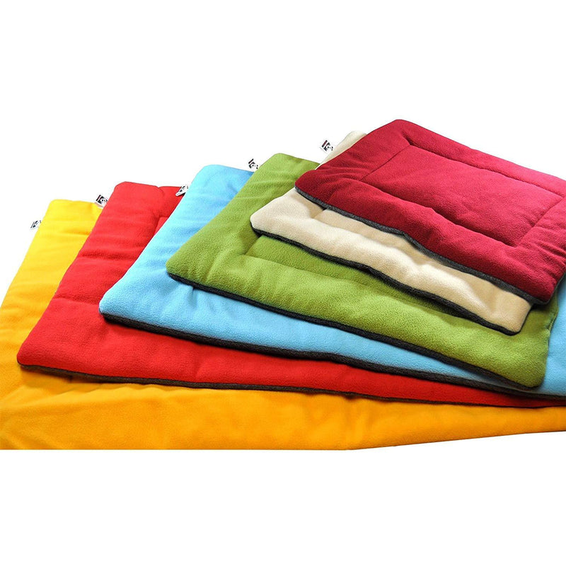 [Australia] - OCSOSO Comfy Soft Warm Pet Dog/Cat Nap Mat Fleece Durable Puppy Sleep Bed Matress Dog Crate Pad (Beige, Maroon, Blue, Green, Orange, Red) Yellow S (23.6 * 17.7 * 1.57 Inch) 