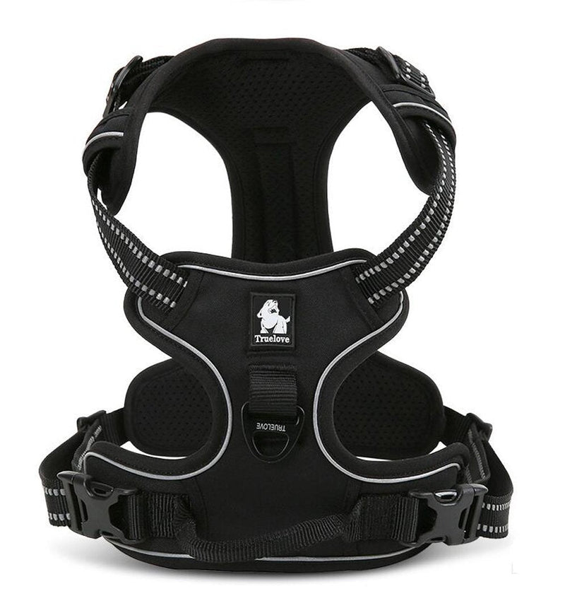 [Australia] - OCSOSO Dog Outdoor Harness Reflective Design for Medium or Large Dog No Pull Best Front Range Pet Vest S Black 