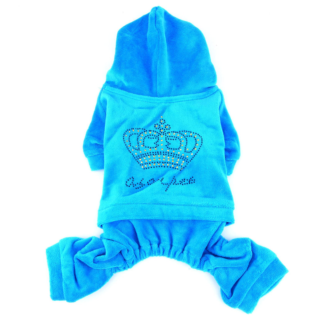 SMALLLEE_LUCKY_STORE pet Jumpsuit,pet Pajamas,pet Outfits,pet Suit,pet Hoodie,Girl Dog Clothes XS(Chest:11.5" Back:7.5", fit 2-3lbs) Blue - PawsPlanet Australia