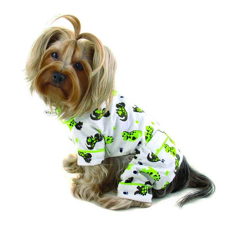 Klippo Pet KBD074MZ Playful Dinosaur Flannel Pajamas - Medium - PawsPlanet Australia