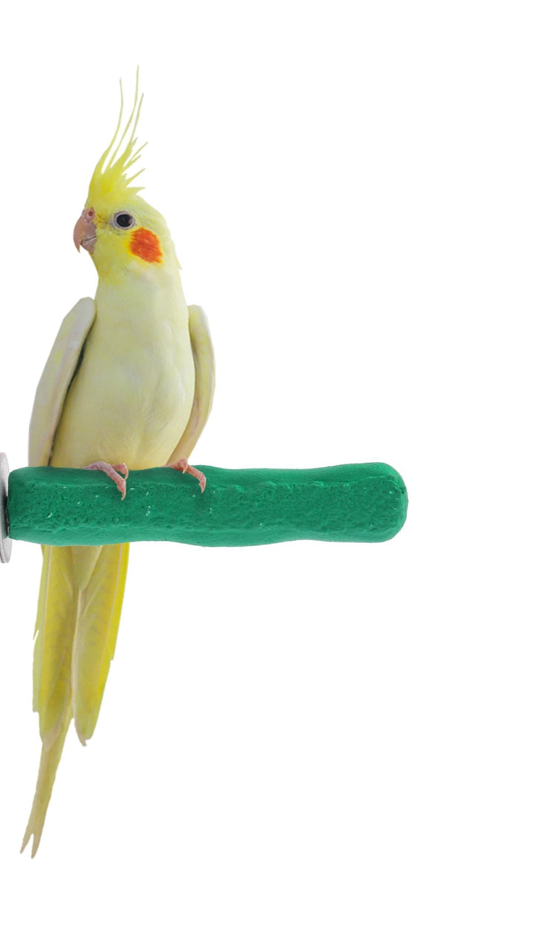 Sweet Feet and Beak Comfort Grip Safety Perch for Bird Cages - Patented Pumice Perch for Birds to Keep Nails and Beaks in Top Condition - Safe Easy to Install Bird Cage Accessories X-Small 4.5" Green - PawsPlanet Australia