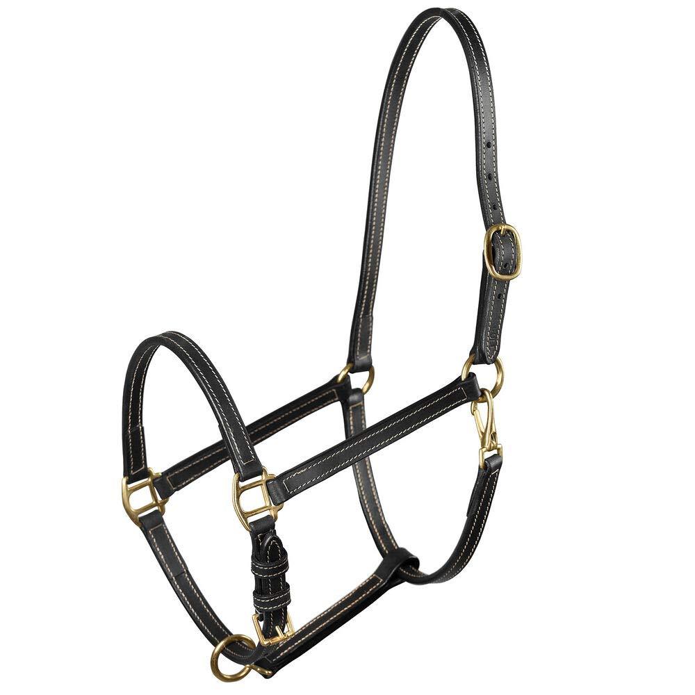 HORZE Fremont Soft Synthetic Leather Adjustable Horse Pony Halter Black Shetland - PawsPlanet Australia