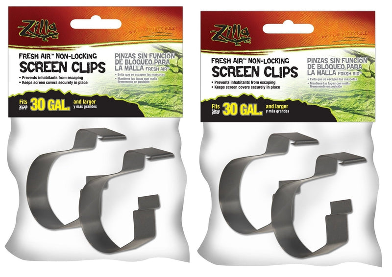 (4 Pack) Zilla Reptile Terrarium Covers Non-Locking Screen Clips, 30G+ - PawsPlanet Australia