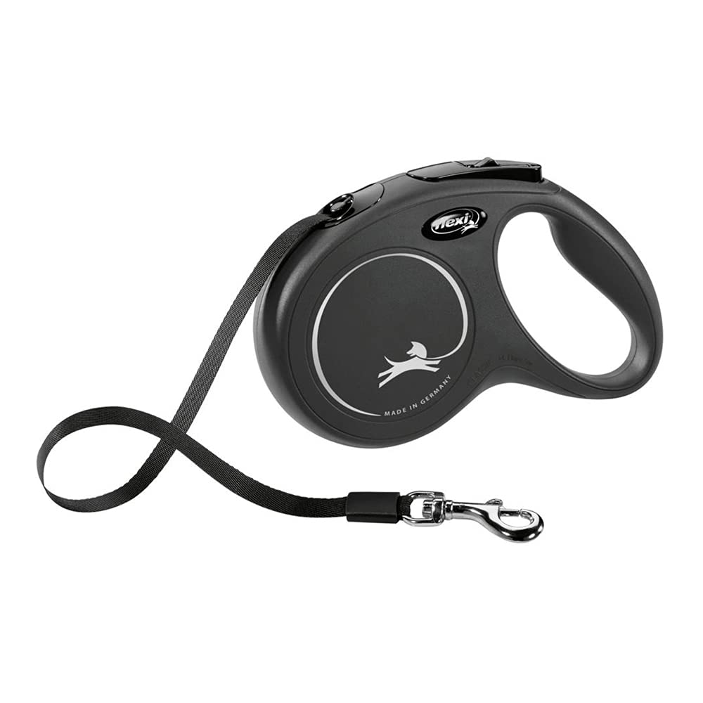 Flexi - M new classic belt strip 5 m Black Medium, 25 kg - PawsPlanet Australia