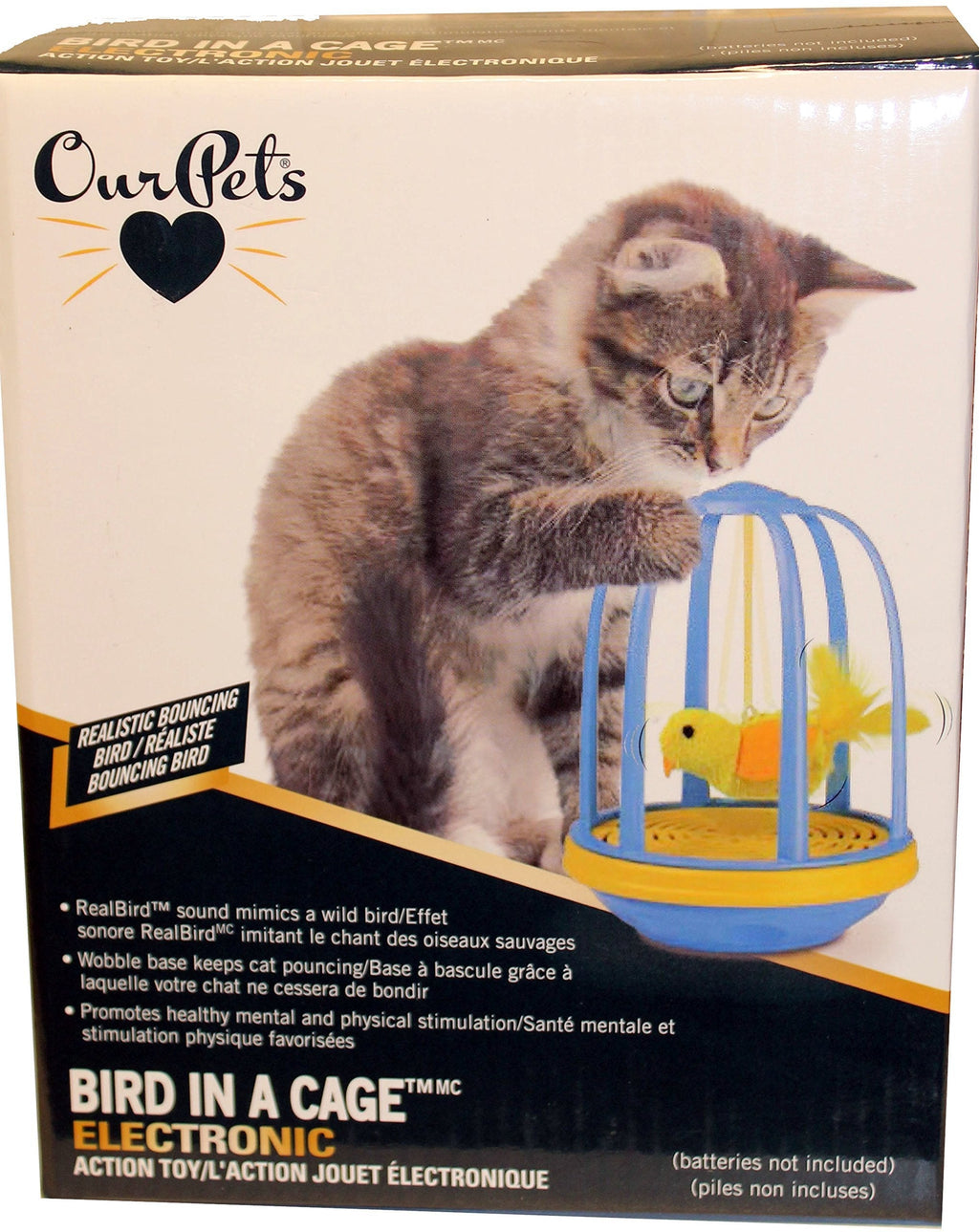[Australia] - Our Pets Bird in a Cage Electronic Spin Cat Toy 