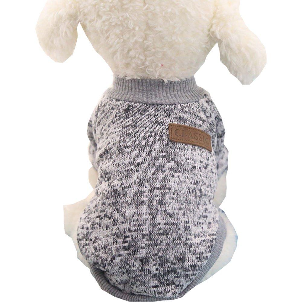 [Australia] - Mummumi Small Dog Clothes, Puppy Soft Thickening Warm Autumn Outwear Cat Windproof Dog Knit Sweaters Winter Clothes Outfit Apparel for Small Dog Chihuahua,Yorkshire, Terrier, Poodle S Gray 