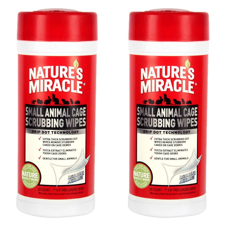 Nature's Miracle 60 Count Small Animal Cage Scrubbing Wipes - PawsPlanet Australia