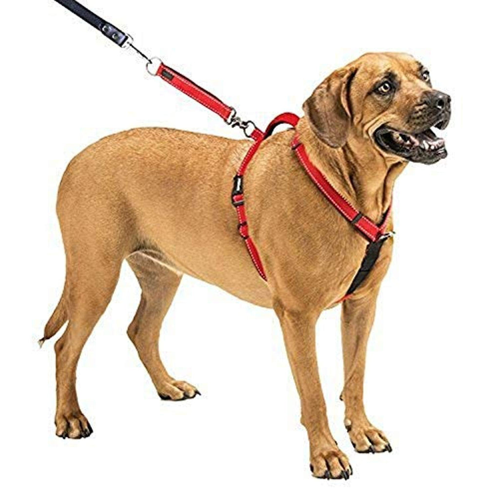 [Australia] - Dog Harness - Non-Pull No-Choke Humane Adjustable Reflective Dog Training Harness, Non Pulling Pet Harness, Easy Step-in Adjustable Harness for Control Large Red 