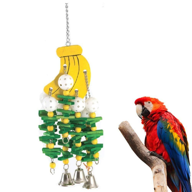 [Australia] - Borangs Parrot Toy Bird Colorful Knots Block Chewing Toys Hanging Swing Cage Accessories for Macaw African Greys Eclectus Cockatoo Parakeet Cockatiel Conure Lovebird Design A 