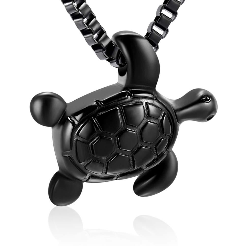 XSMZB Sea Turtle Cremation Jewelry for Ashes Urn Necklace for Ashes Cremation Jewelry for Ashes Necklace for Men Women Memorial Ash Keepsake Pendant Big Black - PawsPlanet Australia