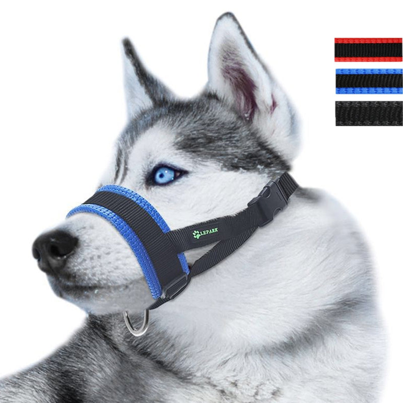 Nylon Dog Muzzle for Small,Medium,Large Dogs Prevent from Biting,Barking and Chewing,Adjustable Loop XL Blue - PawsPlanet Australia